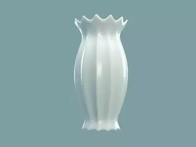 Vase porcelain white 3 3D model