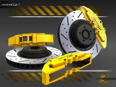 Sport Car Wheel  Lowpoly Low-poly 3D model
