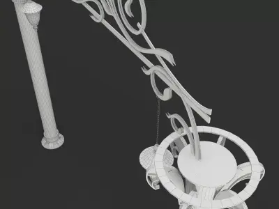 Arch Entry Columns and Lights Set 3D model