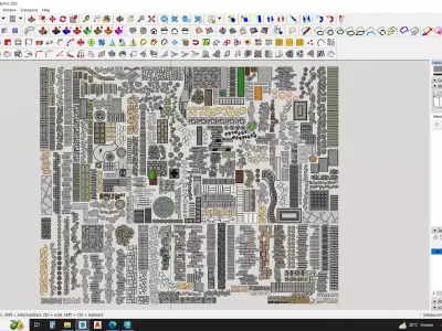 outdoor pedestrian paver stone 3d model 3D model