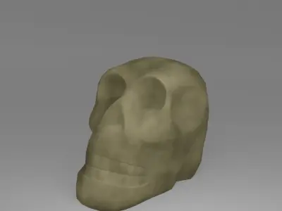 Tabletop human skull figure PBR low-poly game ready Free low-poly 3D model