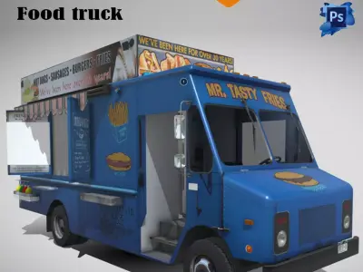 Morgan Olson Food Truck Mr Tasty  livery Low-poly 3D model