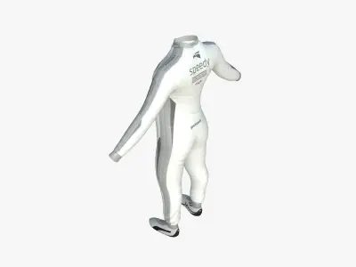 Racing Pilot Uniform A08 Gray - Character Clothing Design Low-poly 3D model