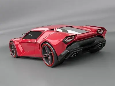 Lowpoly itonox futuristic concept car Low-poly 3D model