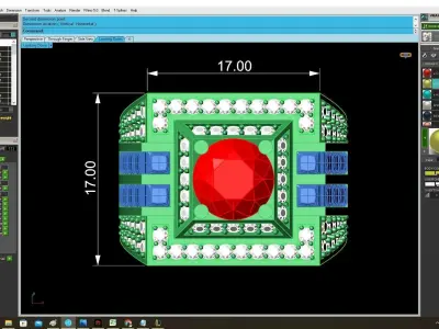 Luxury Square Gemstone Men Ring with Diamond Accents 3D Mod 3988 3D print model