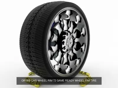 ORTAS CAR WHEEL RIM 71-72-73-74-75 GAME READY WHEEL 3D Model Pack