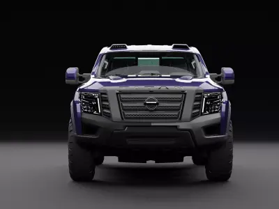 Nissan 4x4 Car Metallic Night Blue Low-poly 3D model