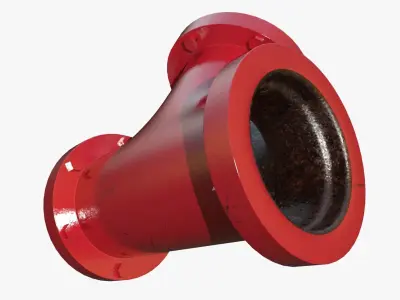 Red T Pipe 3D model