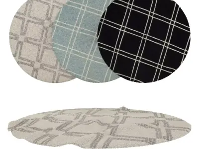 Round Rug Set 73 3D model