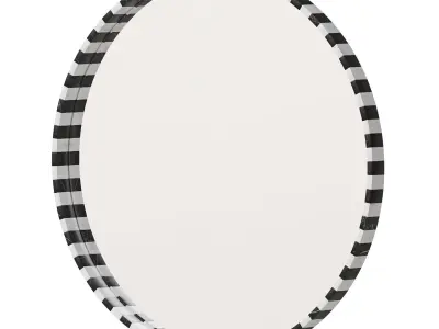 Round Black and White Marble Mirror By Global Views 3D model