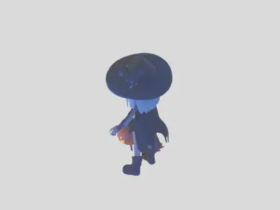 Witch Girl Character Low-poly 3D model