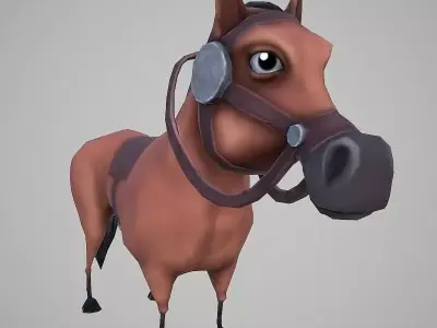 Horse Cartoon Low-poly 3D model