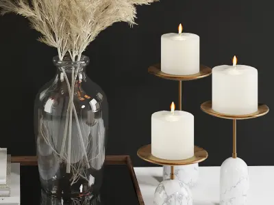 pampas decorative set 3D model