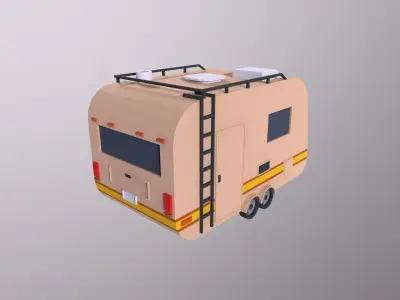 Lowpoly Trailer Low-poly 3D model