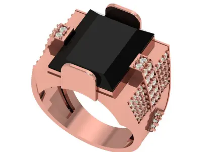 Stone Ring For Men 3D print model