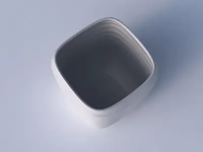 Vase quadratic stumpy with curved horizontal sections 3D print model