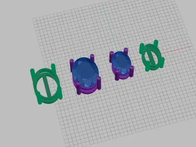 Oval studs earrings 2 sizes 3D print model