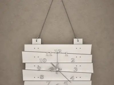 Wooden Wall Clock 16 3D model