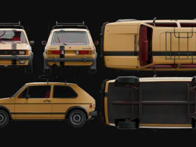 1984 VW Mk1 Rabbit GTi  Low-poly 3D model