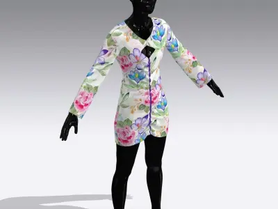 Woman Cloth Dress Low-poly 3D model