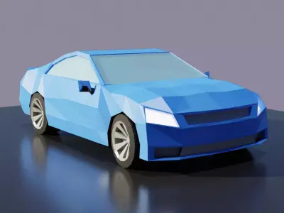 Blue Car 3D Low-poly 3D model