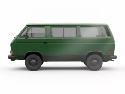 Classic 1980s Utility Van Volkswagen T3 Low-poly 3D model