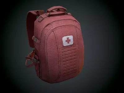 Low Poly Tactical Back Pack  Game Asset  Low-poly 3D model