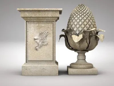 Roman Pine Cone Sculpture 3D model