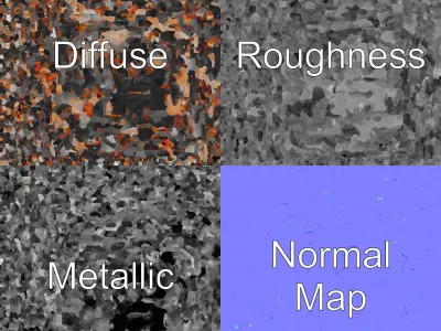 Rusted Car Frame Decay Texture model pack Low-poly 3D model