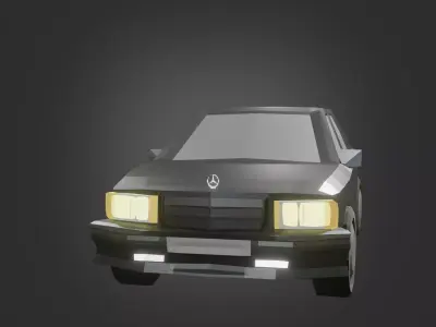  e190 W201 low-poly car game-ready Low-poly 3D model