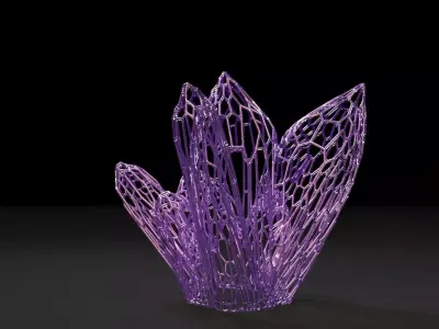 Crystal LED lamp 3D print model