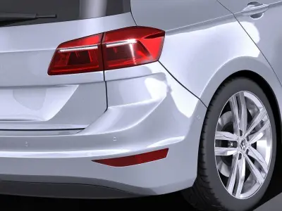 Volkswagen Golf Sportsvan 2015 VRAY 3D model