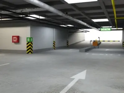 Underground parking garage 03 3D model