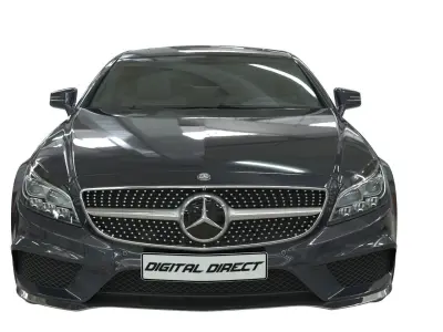 Realistic Car Mercedes CLS500 with Interior Rigged PBR Vehicle Low-poly 3D model