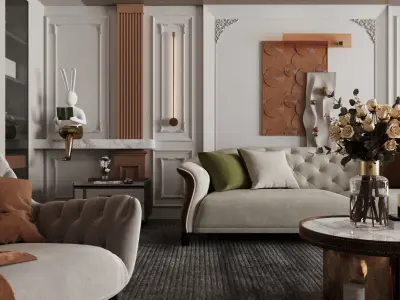 living room 3D model 22