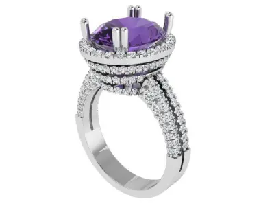 Oval Halo Ring 4669 3D print model
