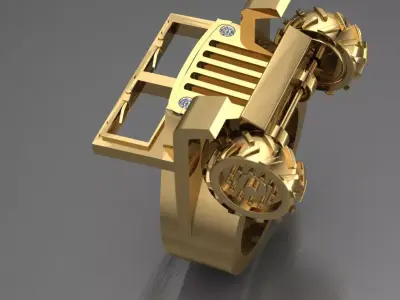 willys car ring  3D print model 3D model