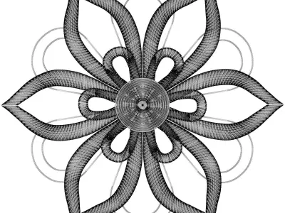 Olivia May Rattan Floral Daisy Wall Decor with Metal Wire Brown 3D model