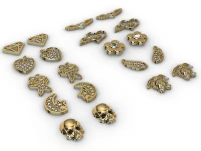 Aretes -Topitos para dama paquete de 10 -v- 3D print model