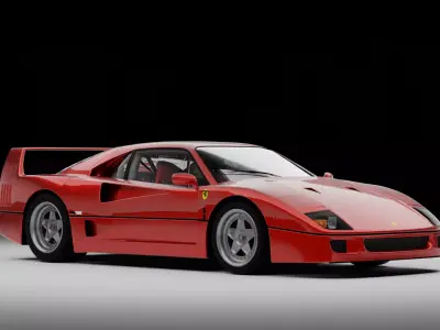 ferrari f40 Low-poly 3D model by edwin-blend