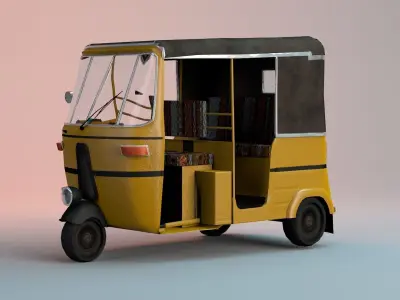 Tuk Tuk Rickshaw  Low-poly 3D model