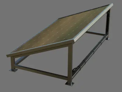 Solar panel with base Low-poly 3D model