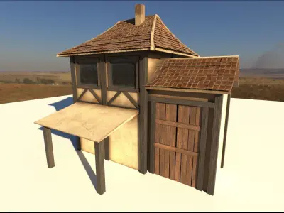 Detailed Medieval House Free low-poly 3D model