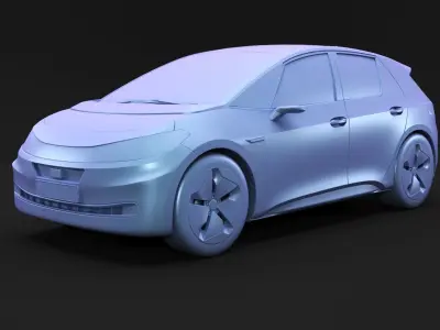 German electric compact car 3D model