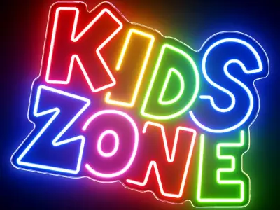 Kids Zone Neon Sign 3D model