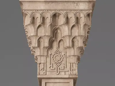 Classic Islamic Muqarnas Column 004 3D model