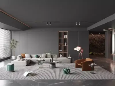 Modern living room-7 3D model