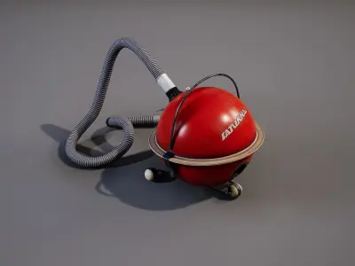 Old Vacuum cleaner Low-poly 3D model