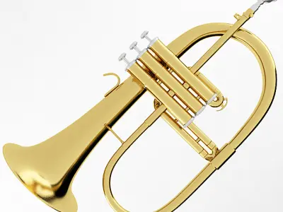 Flugelhorn brass instrument - brass instrument 3D model
