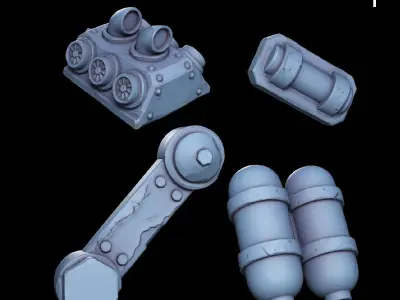 Kitbash Vol01 Ork 40 Unique pieces 3D print model